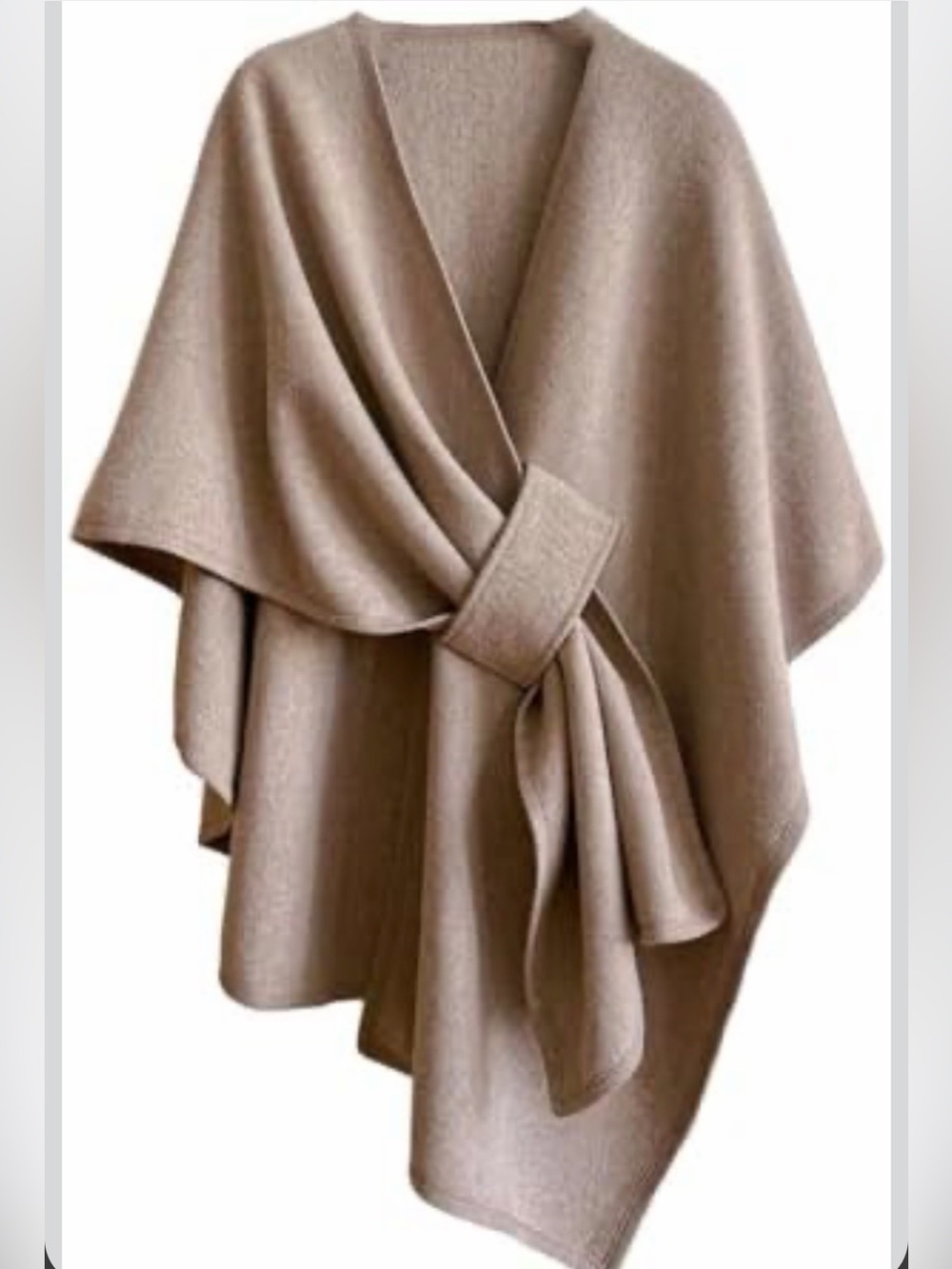Open Front Style Poncho Wrap-OS Taupe NWOT